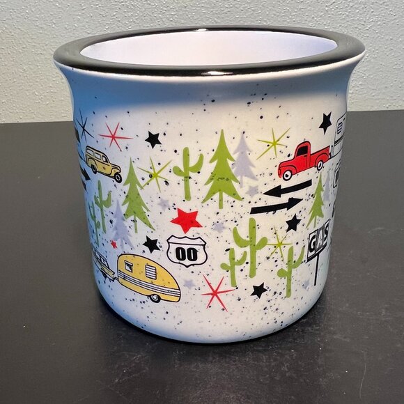 CAMP CASUAL Wanderlust Camping Style Mug w/ Retro Camping Road Trip Scenes - Picture 3 of 10